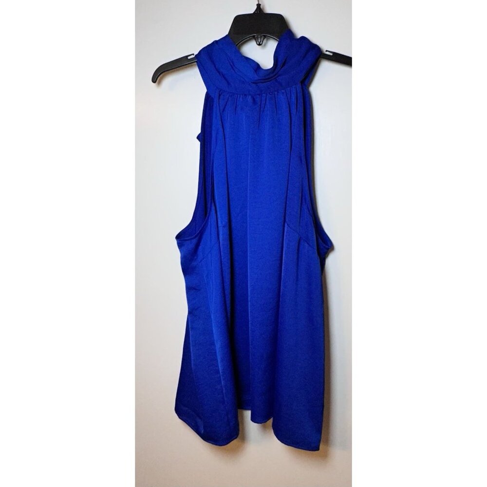NWT A New Day Womens 3x Royal Blue Halter Top With Tie Back Blouse